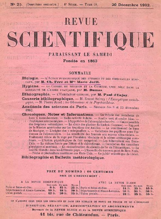 Article du Dr Féré et de Marie Jaëll